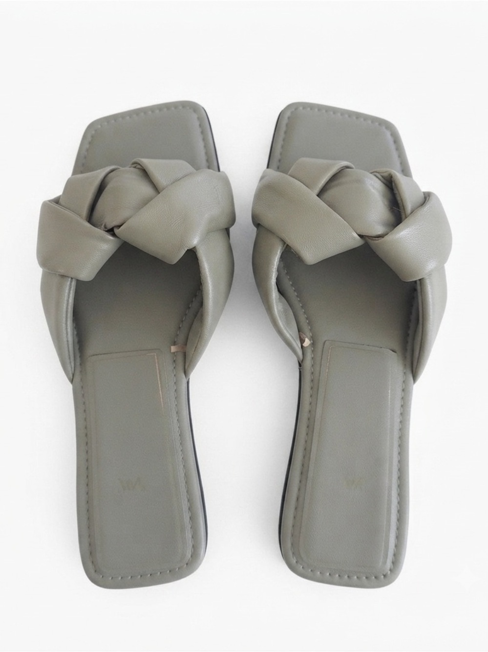 Zara Gray Knotted Flat Sandals Size 39 / US 8-8.5